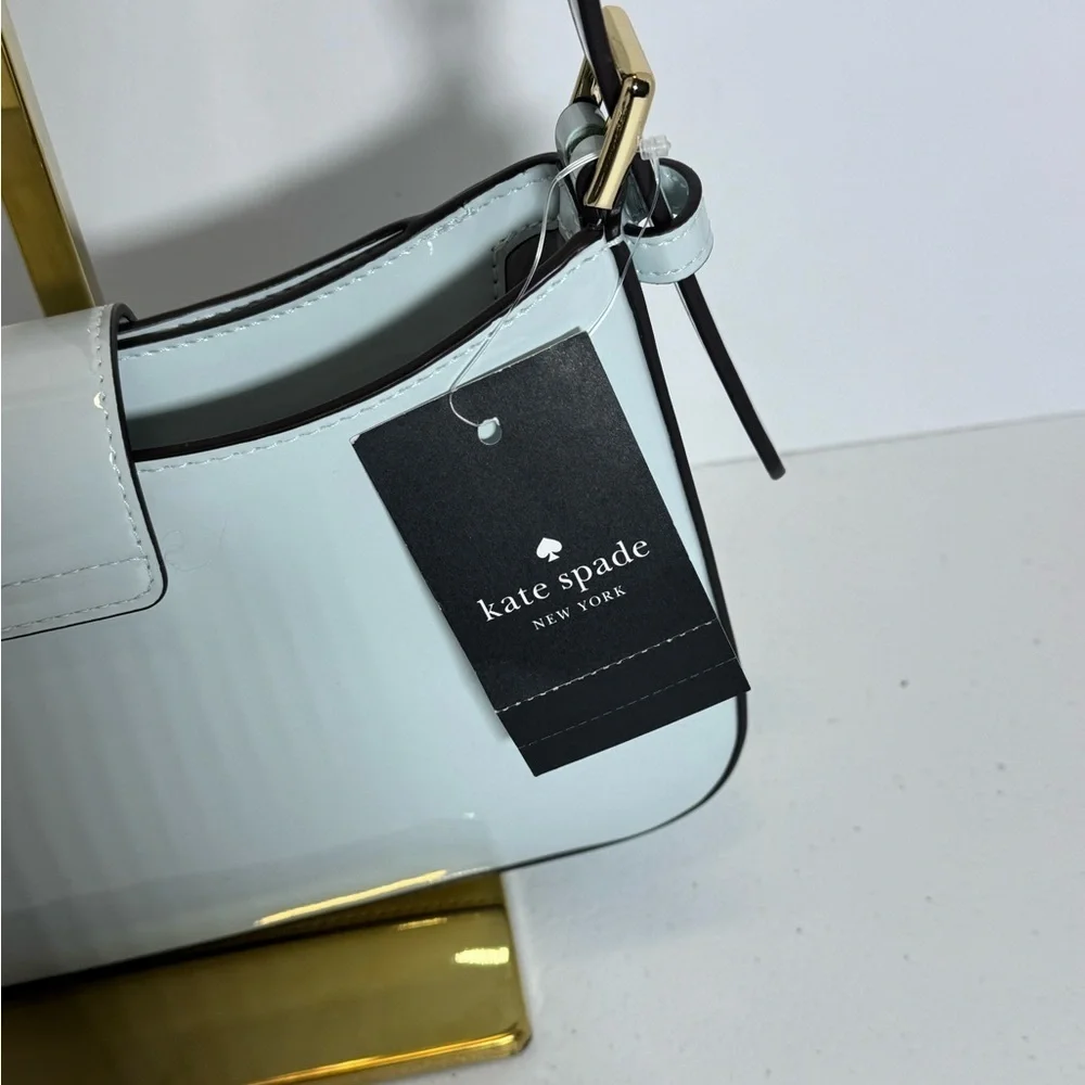 Authentic Kate Spade Glossy Pale Blue Shoulder Bag